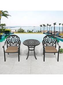 (B-1+Random Color Cushion) 3PC Black