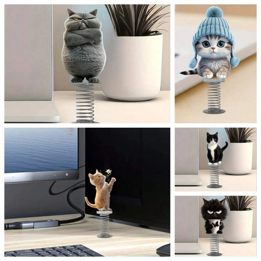1pc Black And White Acrylic Cat Figurine Desktop Decor, Suitable For Desktop Spring Ornaments, An Ideal Gift For Parents And Friends Back To School