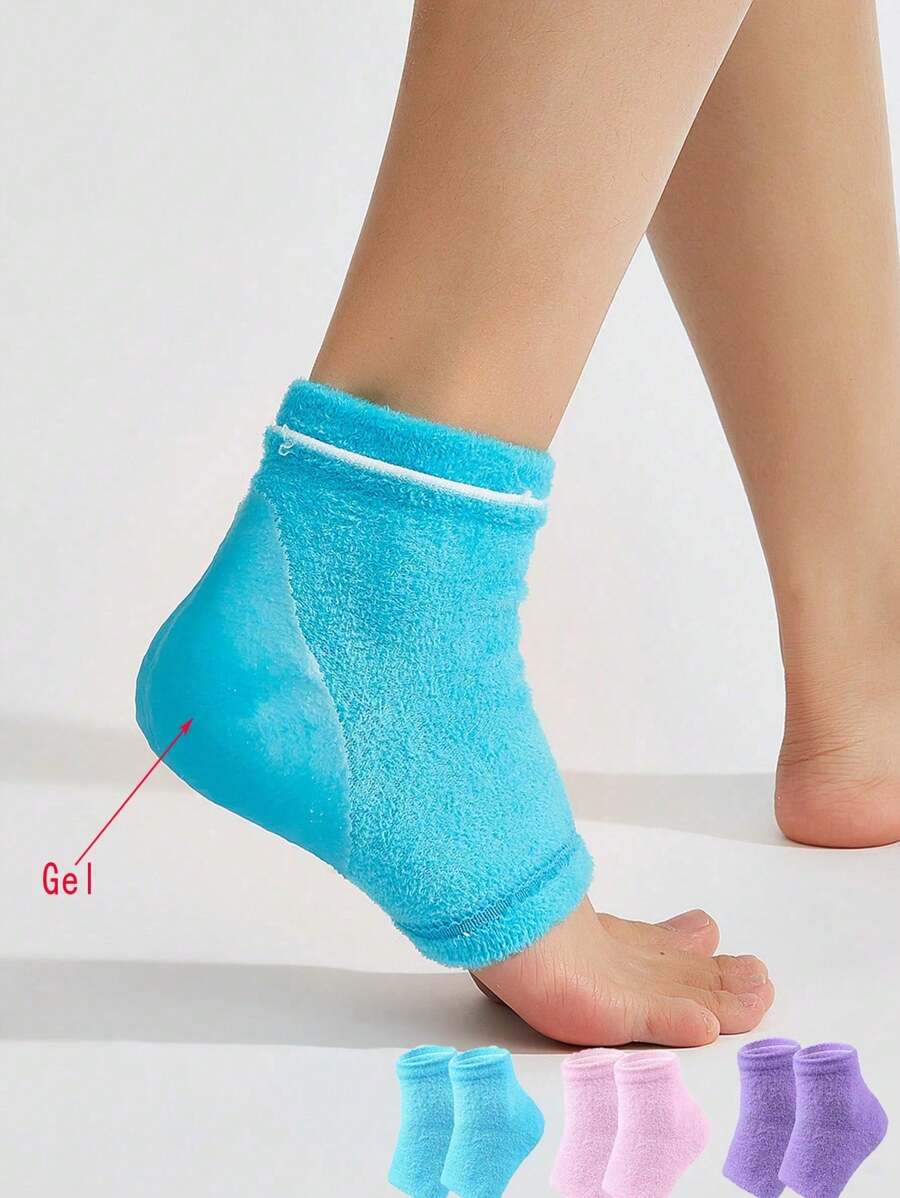 yuluan 1 Pair Feather Down Gel Heel Leg Warmers, Adult Gel Heel Sleeve Foot Heel Care Leg Warmers, Comfortable Anti-Slip Breathable, Prevent Dry Cracked Heels, Fits All Seasons