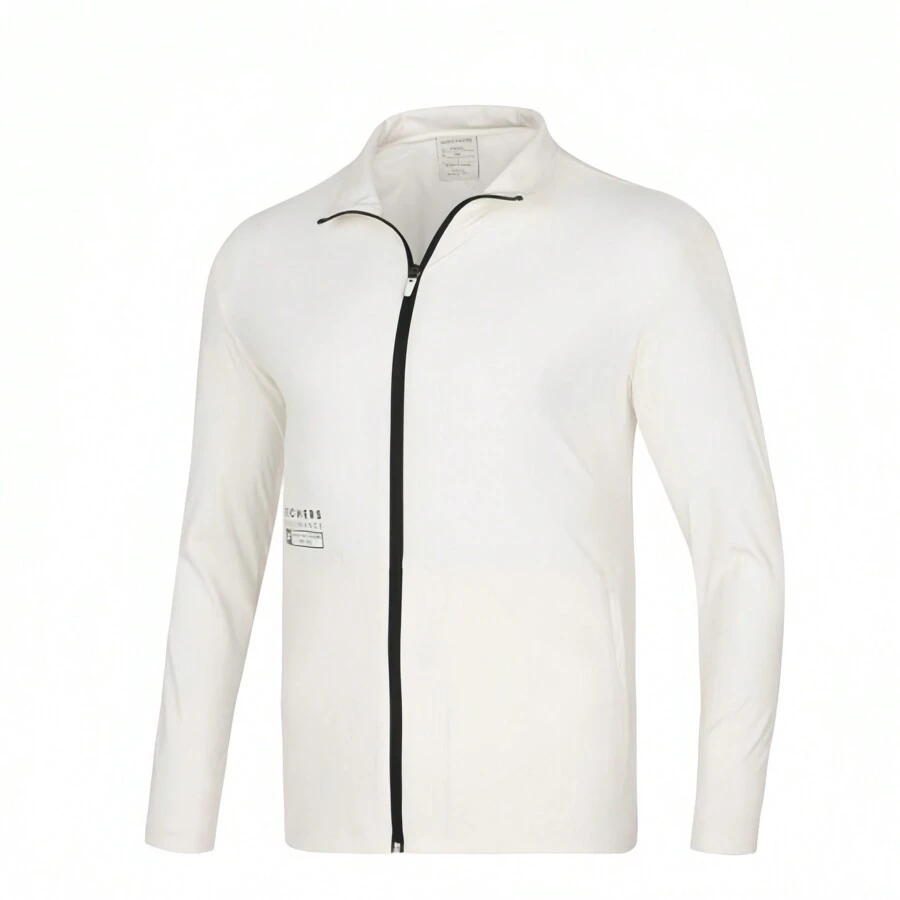 Skechers Classic Stand Collar Zip-Up Tracksuit Jacket, Knitted Lightweight Casual Soft Quick-Dry Fabric