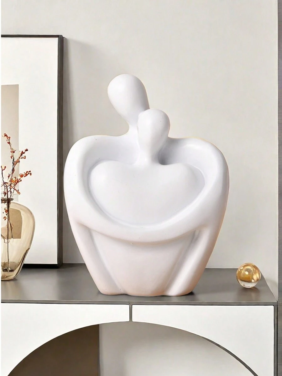 1PC Love Sculpture Ceramic Statue Decoration, Modern Home Decoration, Living Room, Bookshelf, Desk Decoration, Bedroom Bedside Table Decoration, Anniversary Gifts Birthday Graduation