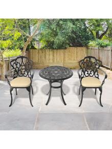 (B-3+Random Color Cushion) 3PC Black