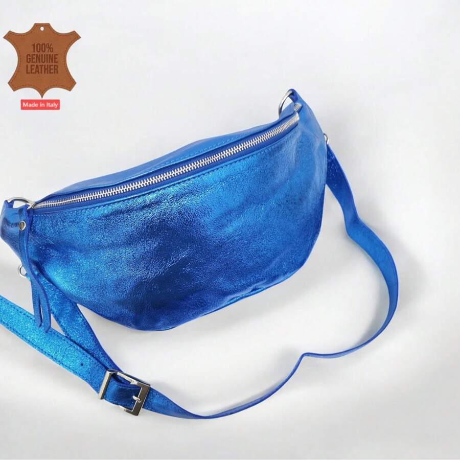 Pochete feminina, bolsa tiracolo com zíper de cor sólida para mulheres, bolsa de cintura estilo fashion com alça larga ajustável, bolsa de cintura elegante de couro para viagens e esportes, bolsa de ombro retrô clássica para deslocamento diário