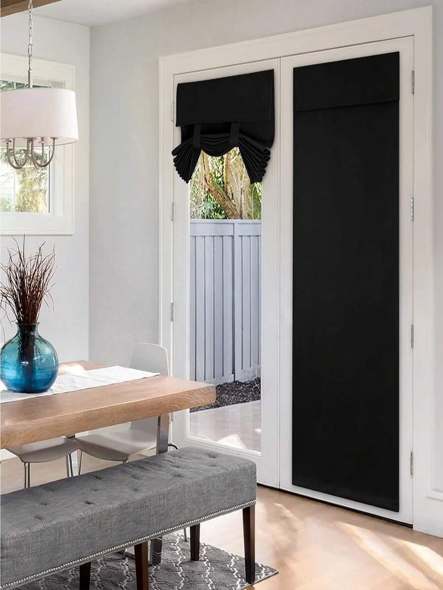 1pc Bedroom Curtain Blocks 99% Of Light, Hook And Loop Design, No Drilling Required, Easy Installation, Room Divider Blackout Curtain