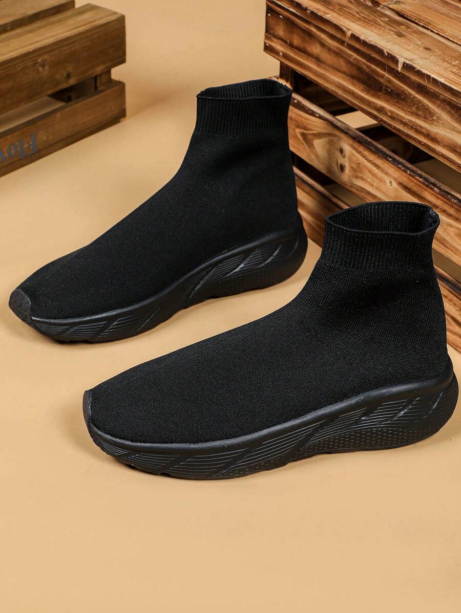 Chaussettes noires mode décontractée, douces, légères pour hommes, convient pour les déplacements