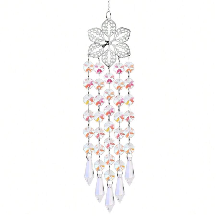 1 Piece Spring Flower Crystal Suncatcher Wind Chimes Crystal Prisms Hanging Suncatcher Pendant Home Decor Gifts