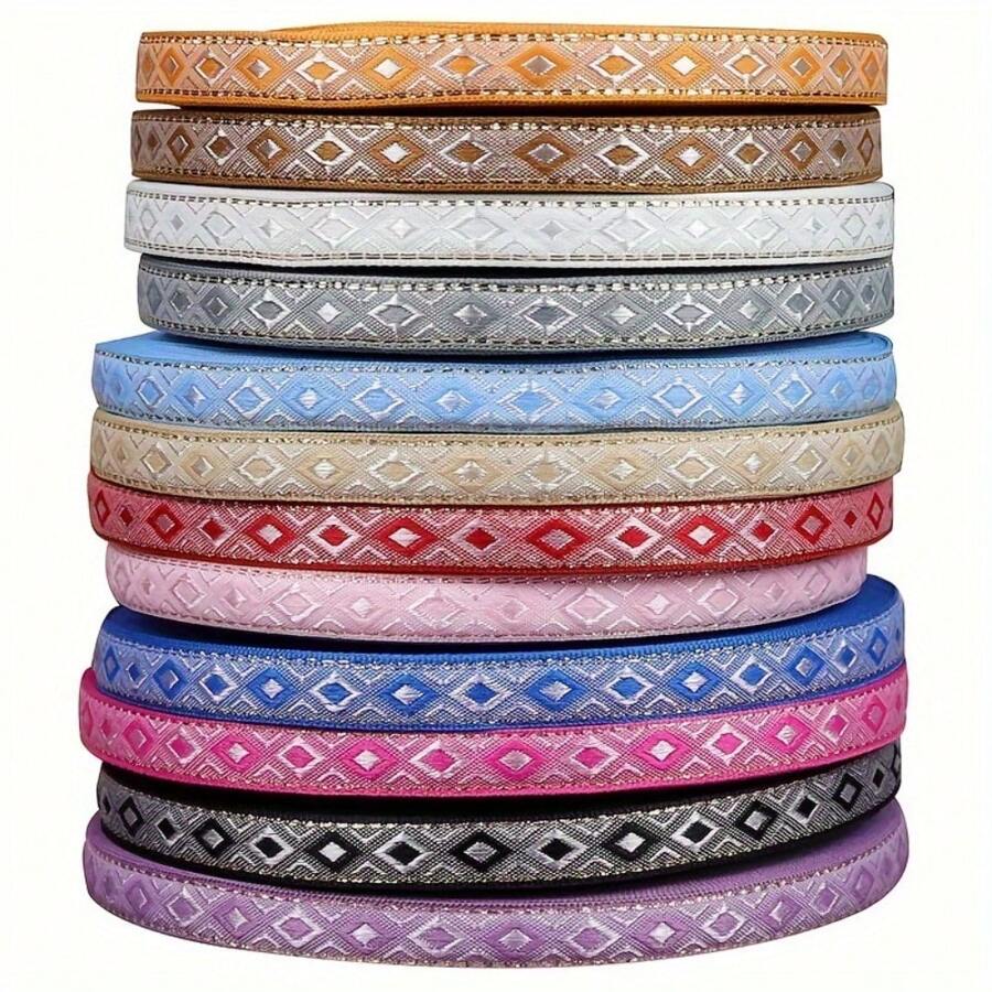 12mm Width Vintage Embroidered Jacquard Ribbon Trim DIY Sewing Knitting Accessory For Clothes And Bags