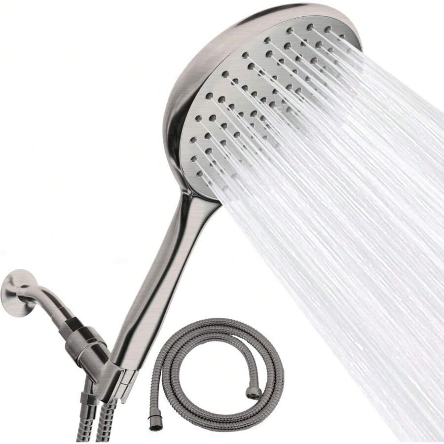 Local Warehouse- Oil Rubbed Bronze 6-Inch High Pressure Handheld Shower Head With 6ft Hose And Adjustable Bracket - Luxury Showerhead - 1-Min Installation Home Bathroom Decor