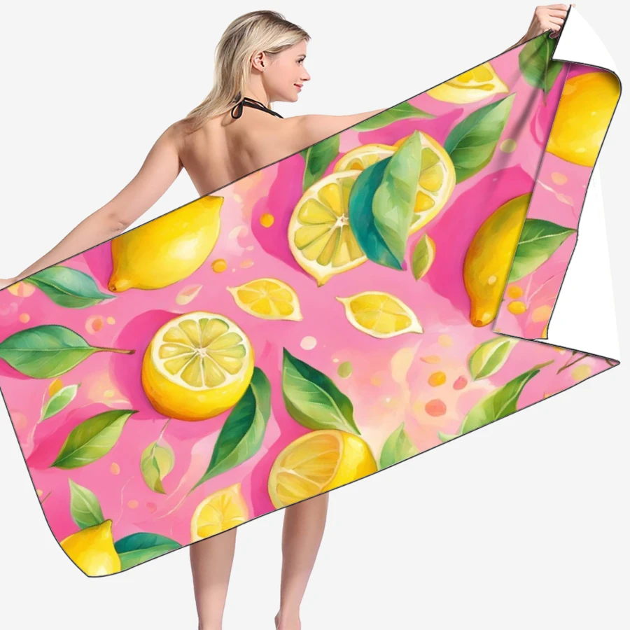 1 pièce Serviette de plage en fibre ultra-fine motif point de broderie. Serviette de plage à séchage rapide, serviette d'absorption de transpiration quotidienne, serviette de bain absorbante avec impression numérique. Serviette de bain extra-large pour plage, hôtel, natation, fitness en extérieur.