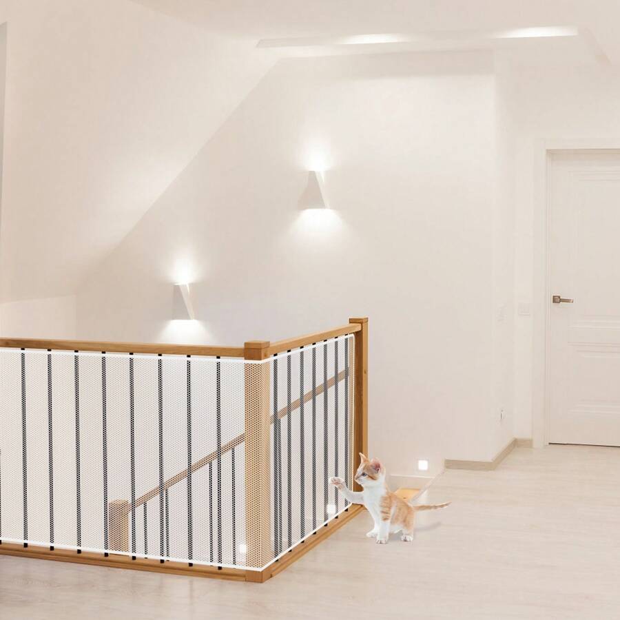 Froadp Stair Protection Net, Safety Net, Stair Protection Net, Balcony Net With Cable Ties, Nylon Ropes And Floor Stickers, Safety Net For Stairs, Balcony Railing.