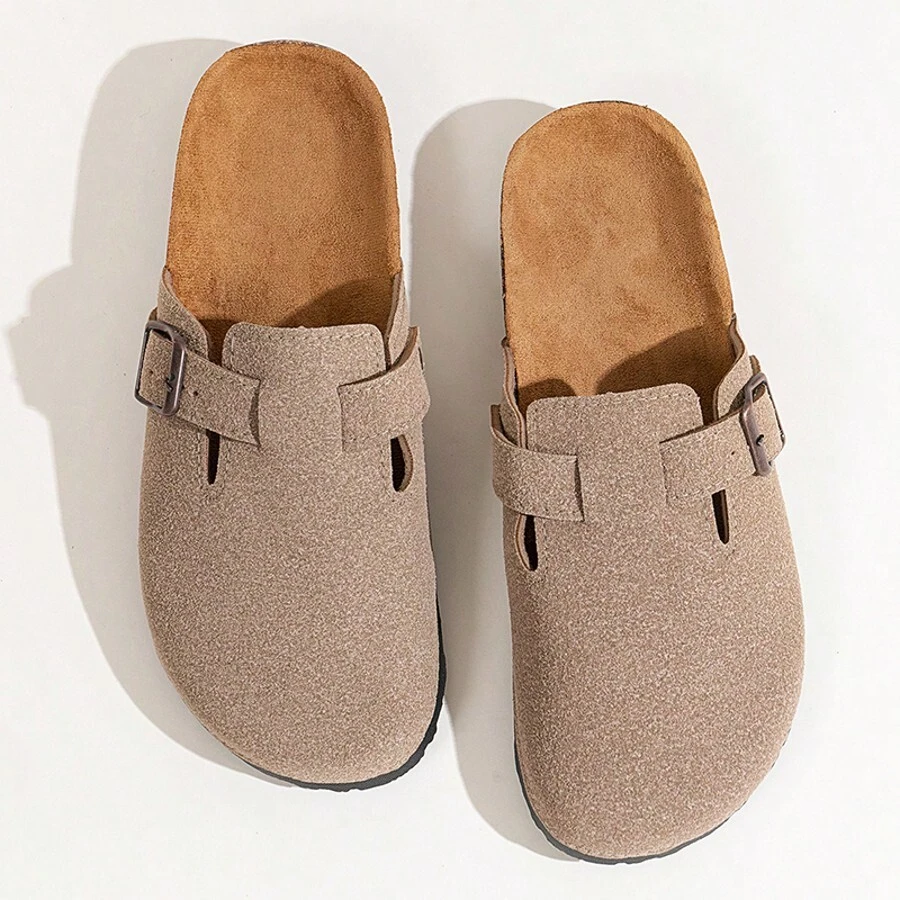 Men Slip-On Sandals With Covered Toe & Thick Sole, Casual Elevated Loafers For Summer, Couples Shoes
