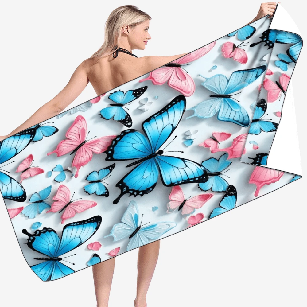 1 pièce Serviette de plage en fibre ultra-fine Stitch, serviette de plage à séchage rapide dessin animé, serviette absorbante pour la transpiration quotidienne, serviette de bain à impression numérique pour la plage, l'hôtel, la natation, les activités de plein air et la fitness. Serviette de bain super grande et en fibre ultra-fine Stitch