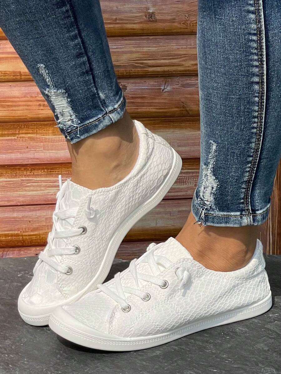 Plus Size Women Spring New Snake Skin Printed Flat Casual Comfortable Lightweight Round Toe Loafers