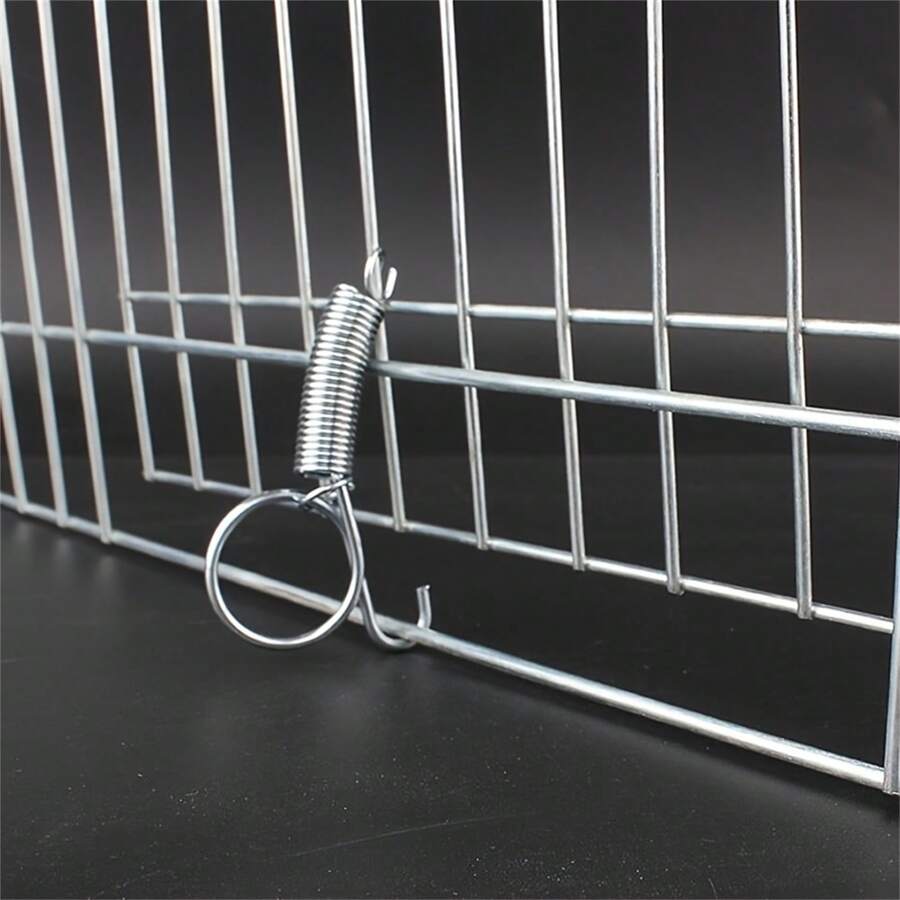 2 à 4 pièces/paquet de crochets à ressort, fournitures pour cage de lapin, crochets de porte de cage, crochets de porte de cage, crochets à ressort, crochets d'élevage d'animaux, crochets de cage pour chats et chiens, crochets en métal à ressort pour cage, outils de quincaillerie pour animaux de compagnie