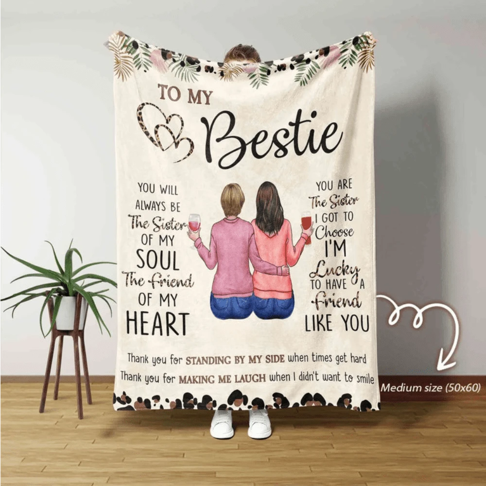 1pc Bestie Blanket, To My Bestie Blanket, Best Friend Blanket, Friendship Blanket, Bestie Gift, Gift For BFF
