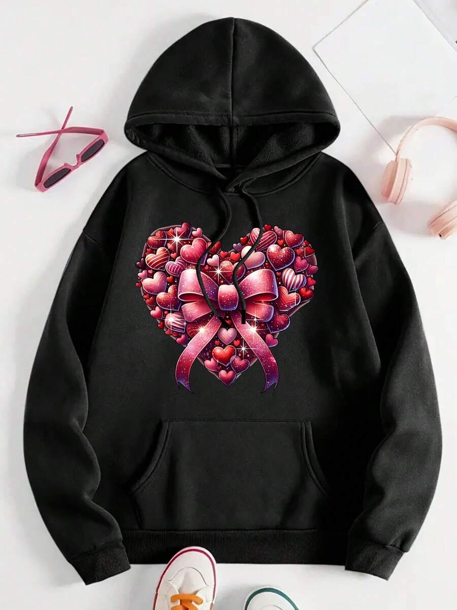 Women's Sweatshirt Valentine's Day Gem Heart Unique Print Casual Round Neck Suitable Choice