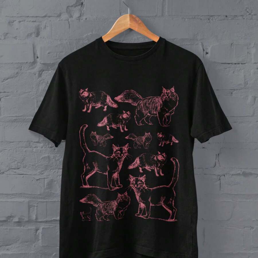 Grunge Clothing,Alt Clothing,Mall Goth,Trad Goth,Cat T Shirt,Pastel Goth,Goth Shirt,Dark Academia-Weird Shirt,Surreal T-Shirt,Punk