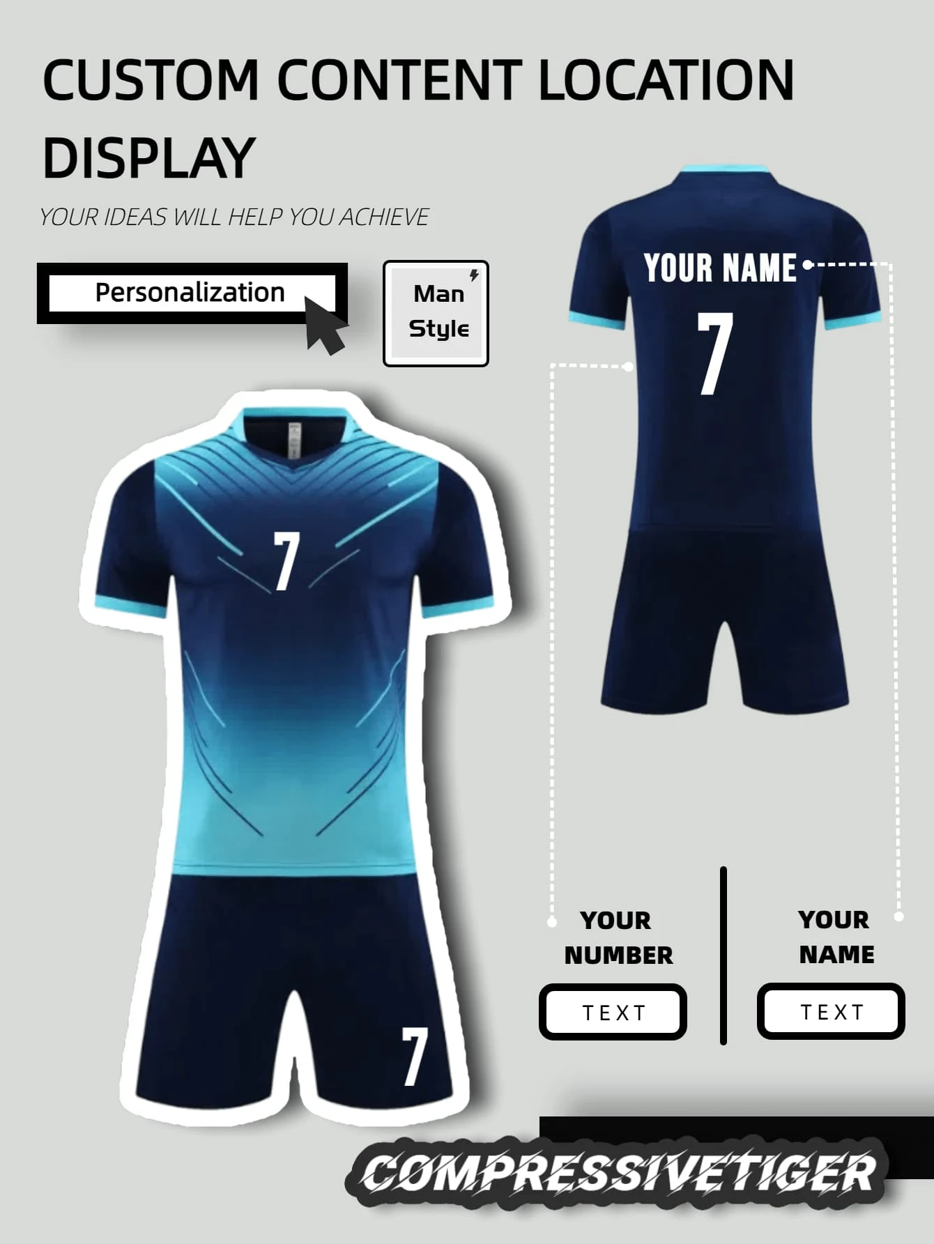 Conjunto deportivo de 2 piezas personalizado con camiseta de manga corta y pantalones cortos - Camiseta con impresión personalizada de nombre y número + Pantalones cortos a juego, secado rápido y absorción de sudor, como regalo, con estilo, de moda, hippie, casual, minimalista elegante, personalizado, único, disfraces de hombre, armario cápsula, estilo básico/urbano para hombre, regalos ideales para él, novio, familia, amigos, para cumpleaños, vacaciones/fiestas, escuela/competición, deporte/escalada