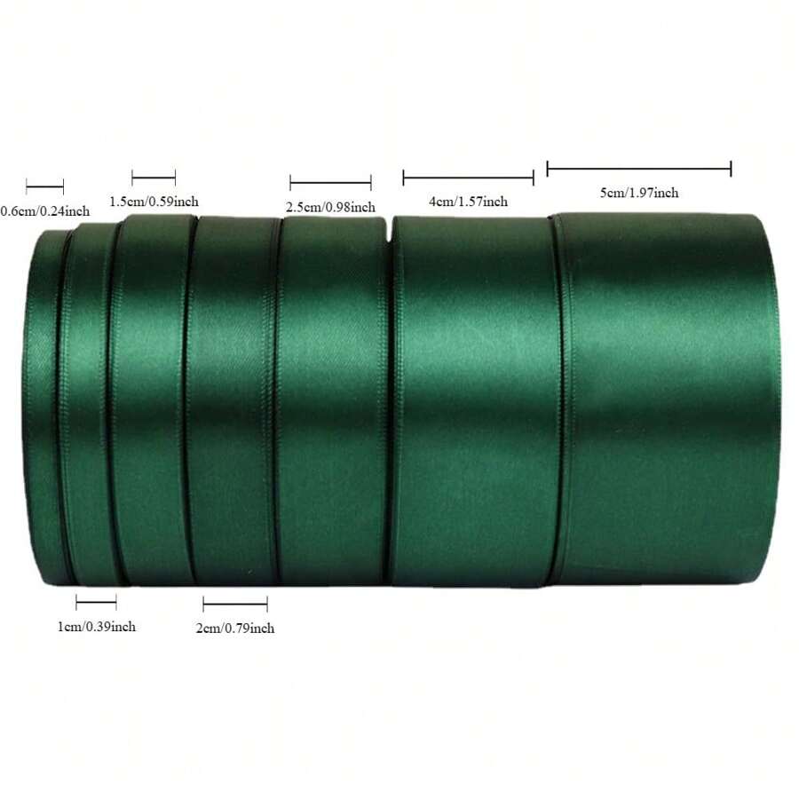 1pc 25 Yards Dark Green Satin Ribbon For DIY Crafts Gift Wrapping Bows Party Wedding Christmas Decorations