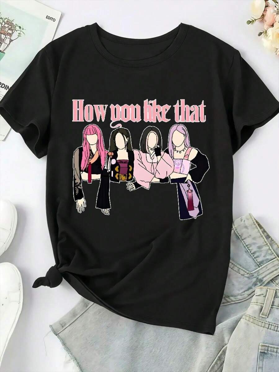 Happy Valentine'S Day Women's T-Shirts – How You Like Kpop HClassic , Women's 220g Round Neck Casual Heavy Pure Cotton T-Shirt (1 PC)