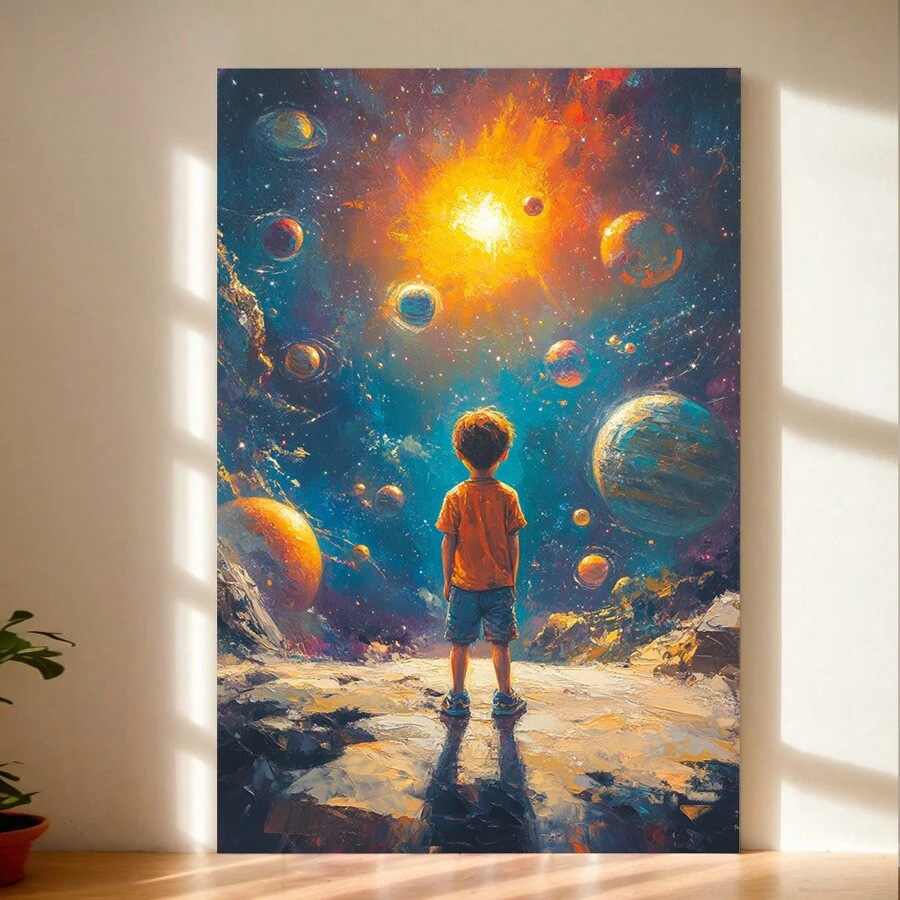 Space Adventure Abstract Art, Galactic Space-Themed Wall Art, Stylish Home Decoration, Adds Mystery To Any Room, Perfect Holiday Gift