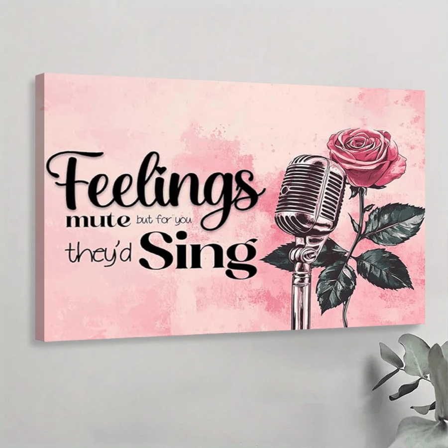 1 Pc Framed Canvas Decor Valentines Day Wall Art Happy Valentines Day Wall Decor Love Wall Decor For Valentines Day Decor Couple Gifts For Living Room Bedroom