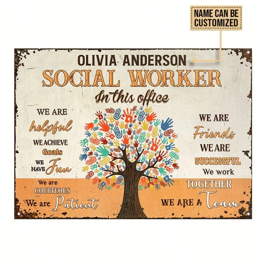 Office Custom Classic Metal Nameplate - 7.87 X 11.81 Inches