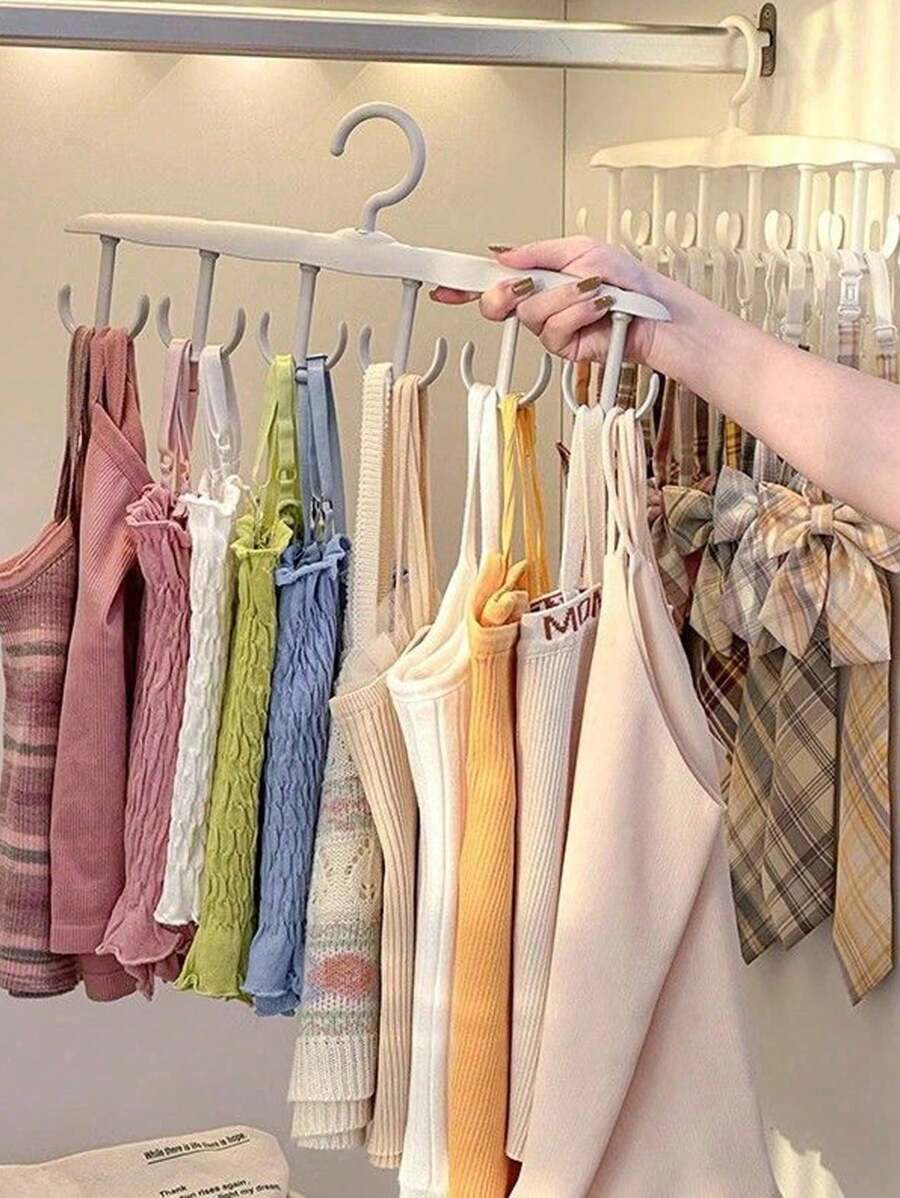 1pc Multi-Functional Rotating Clothes Hanger With Multiple Hooks For Tie And Scarf, Space Saving Clothes Hanging Rack For Closet Decorations Autumn Decor Festival Decor Room Decor Home Decor Fall Decor Bedroom Decor