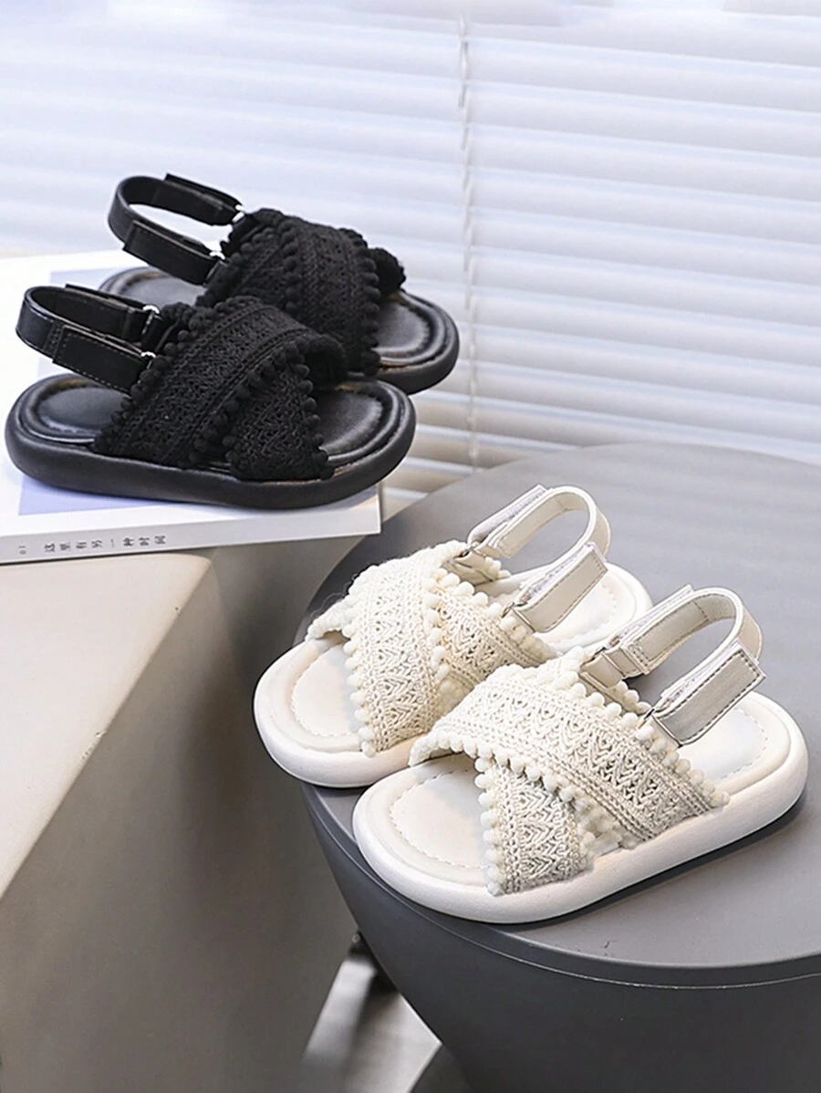 1 Pair Girls Beach Sandals, New Fashionable And Versatile Soft Sole Sandals