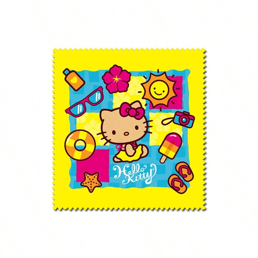 Sanrio 1 pieza Paño de limpieza de microfibra con estampado de gatito - Limpia de forma segura y efectiva lentes, gafas, pantallas, cámaras, teléfonos, pantallas de TV LCD y talla grande