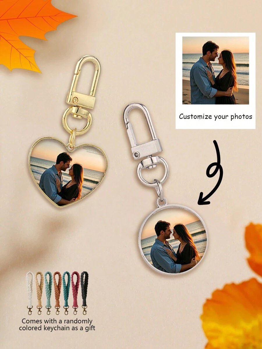 1 Piece Set, Personalized Customized Heat Transfer Keychain. Suitable For Daily Life, Holiday Gatherings, And Customized Weddings. Can Be Used As A Birthday Gift, Graduation Gift, Valentine'S Day Gift, Mother'S Day Gift. Can Be Used To Match Keys And Bags. It Is Made Of High-Quality Metal Material, Shining With A Charming Golden Luster.