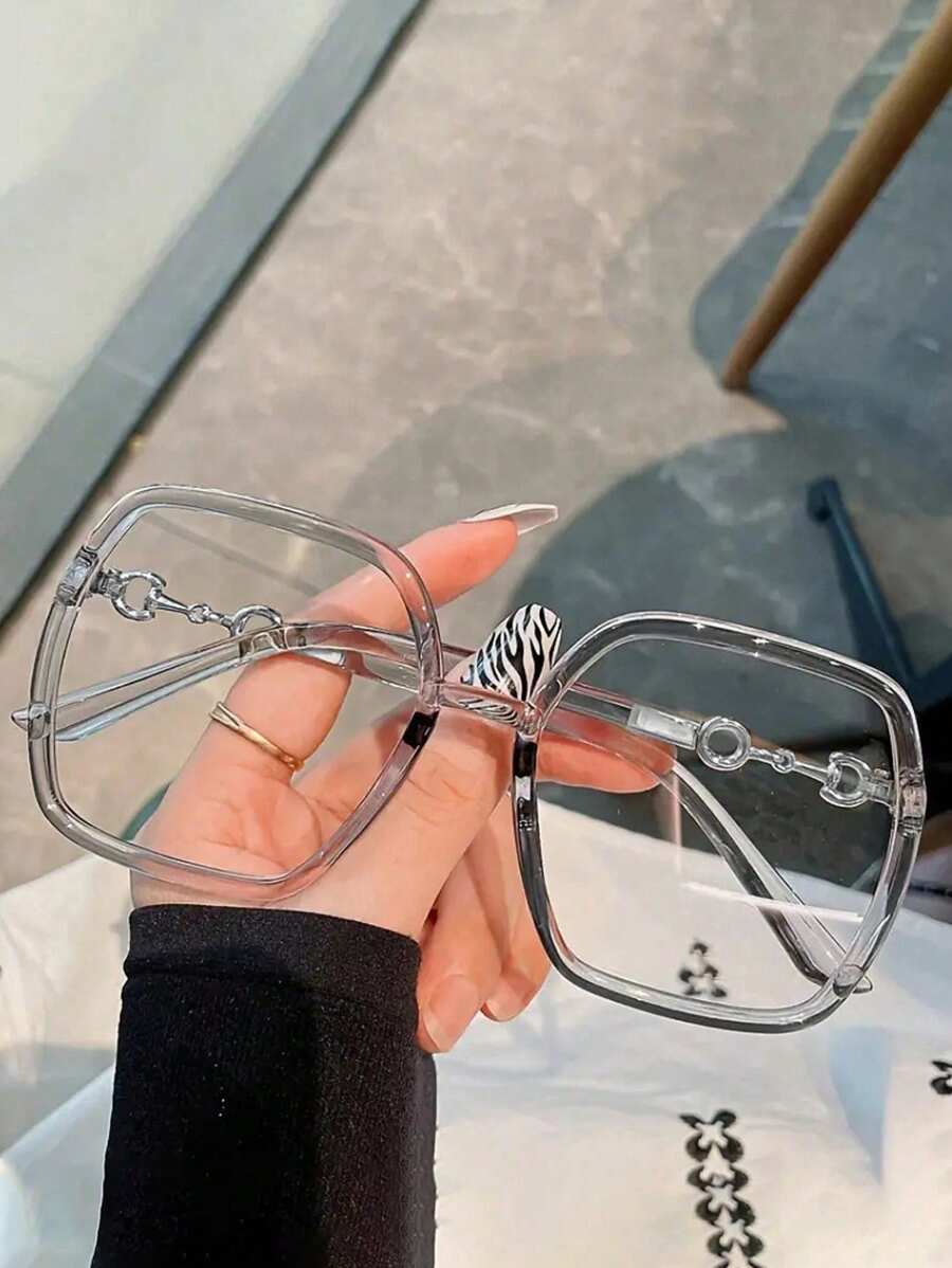 1 pièce Nouveaux lunettes à grand cadre pour femmes, accessoire mode pour un porter quotidien et des nuances affinantes du visage. Accessoires de plage pour femmes. essentiels pour tenues femmes automne hiver, casual, affaires, cadeaux pour vacances d'été, plage, extérieur, voyage