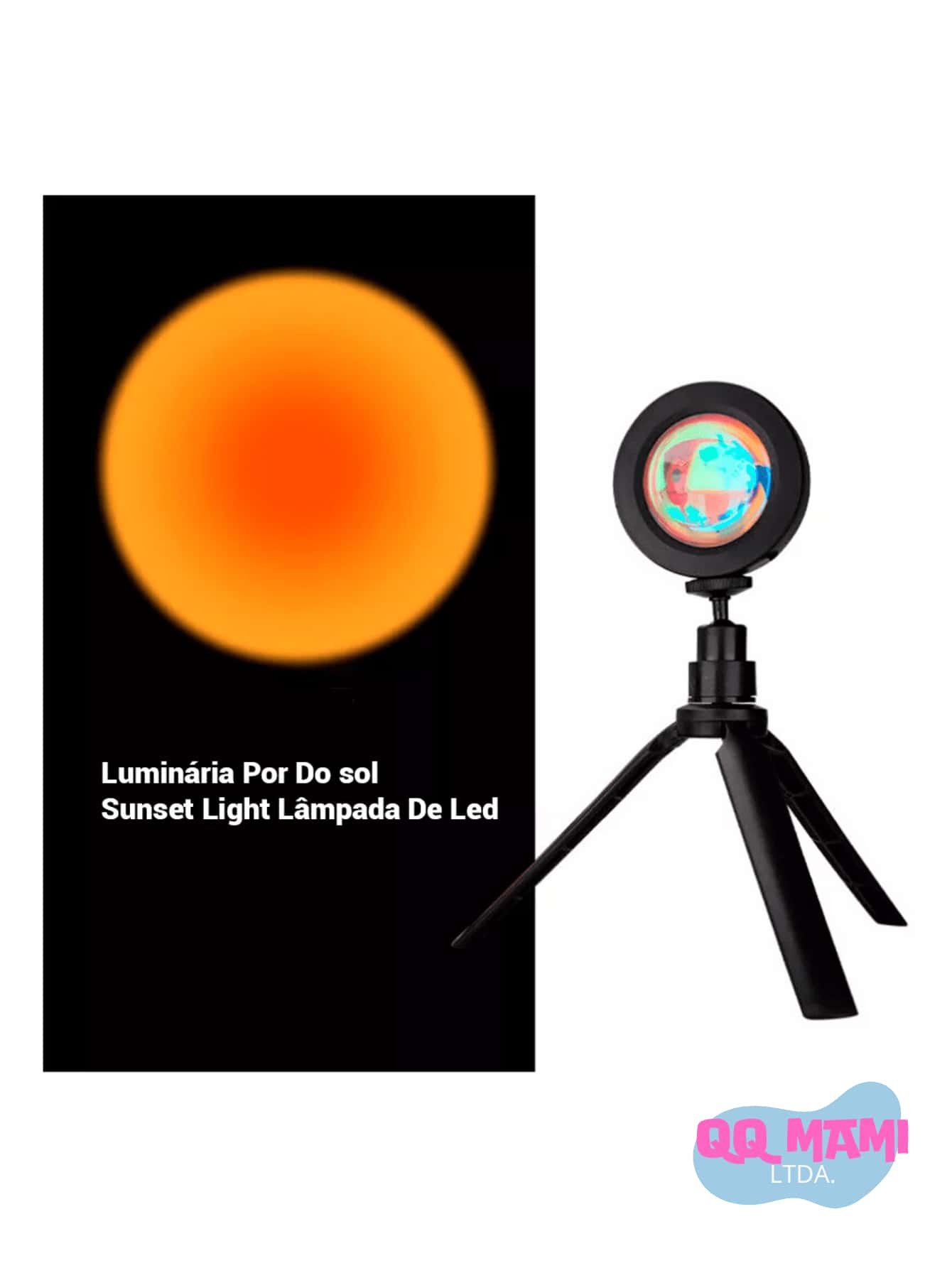 Luminária Projeção Pôr do Sol LED com Tripé - Luz Mágica e Atmosférica, Envio Imediato