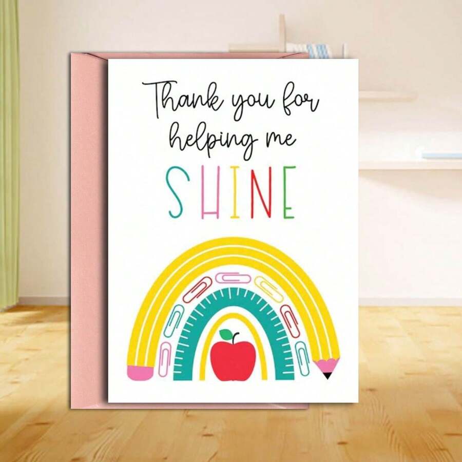 1 pieza Tarjeta de felicitación del Día de Acción de Gracias/Día del Maestro, Tarjeta de aprecio al estudiante por la dedicación del maestro, Bendiciones del cumpleaños empresarial creativo, Tarjeta de felicitación del Día del Maestro del Día de Acción de Gracias, Juego de tarjetas con sobre en blanco para escribir a mano, Regalo inusual, Tarjeta conmemorativa, Tarjeta de felicitación navideña, Tarjeta de invitación personalizada para el maestro