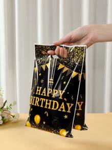 ballon d'anniversaire en or noir