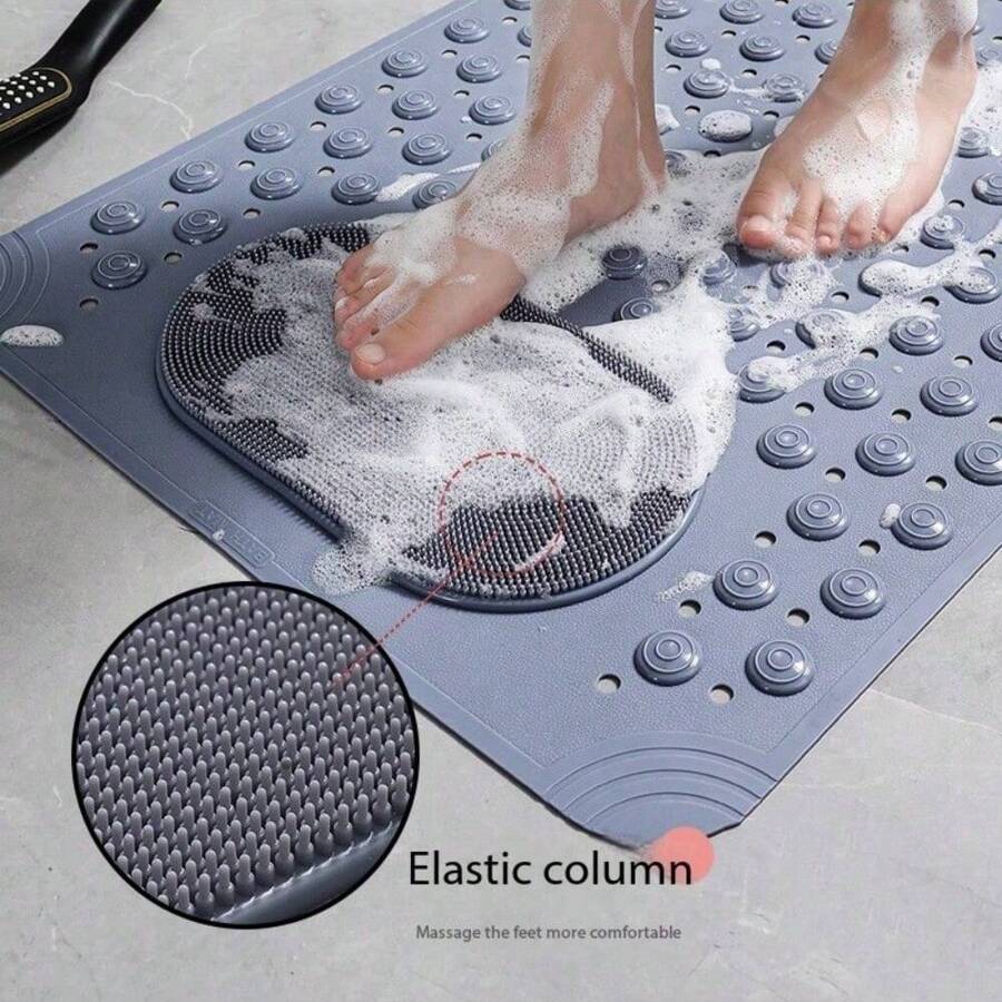Alfombra de ducha y bañera, alfombra de ducha de goma antideslizante para personas mayores y mujeres, alfombra de bañera antideslizante con agujeros de drenaje y ventosas, alfombra de baño para baño y bañera
