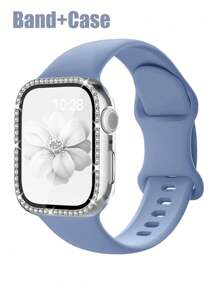 Gray Blue Strap + Silver Case