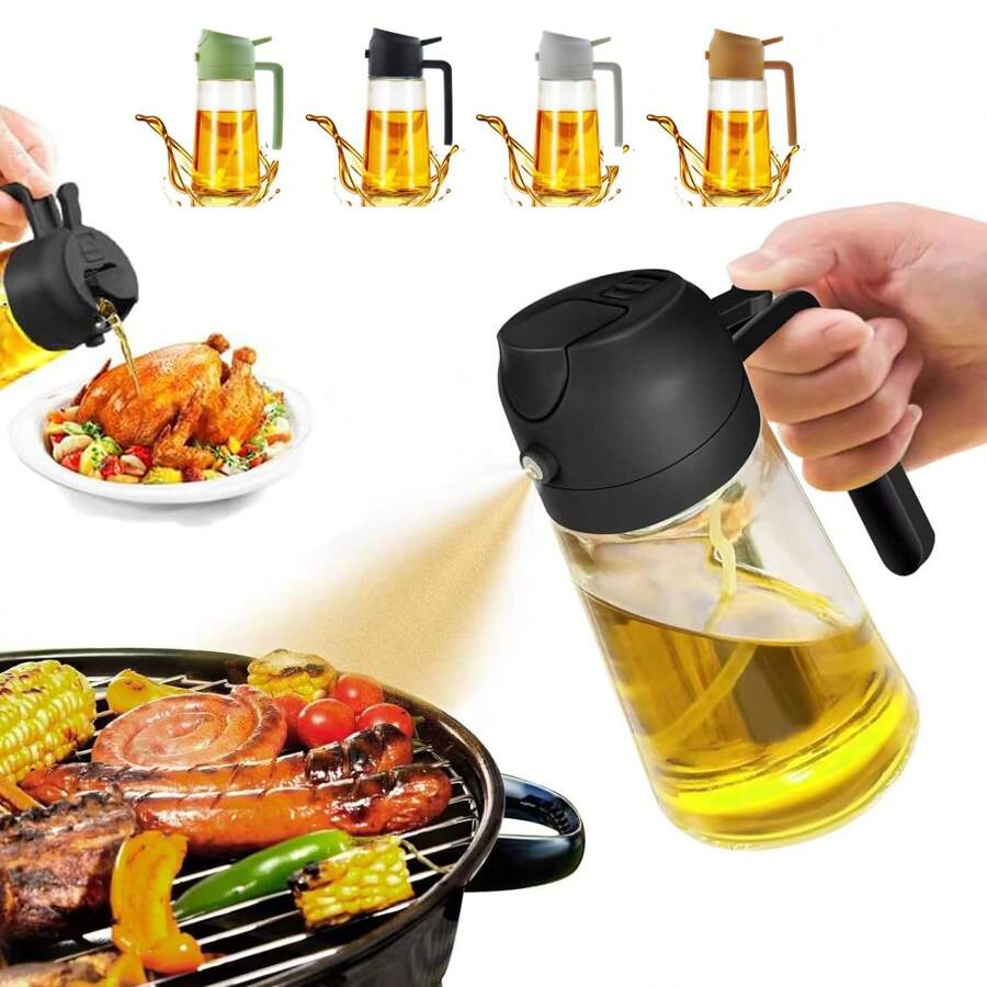 16oz Oil Dispenser For Cooking,2 In 1 Olive Oil Dispenser Bottle For Kitchen,470ML Oil Sprayer For BBQ,Salad,Air Fryer,Party