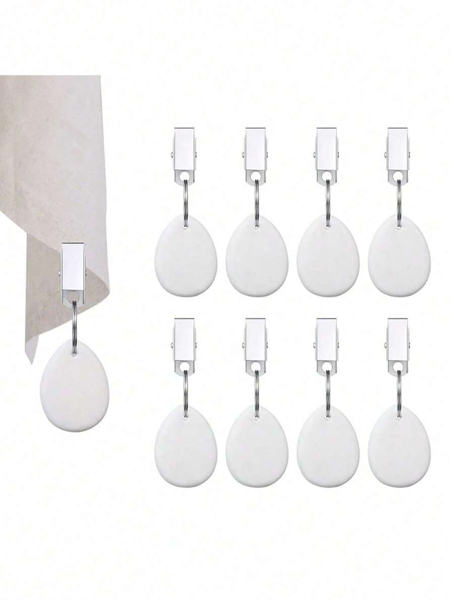 8 Pieces Teartop Shape Tablecloth Weights With Ornament With Metal Clamp Pendant Dropship