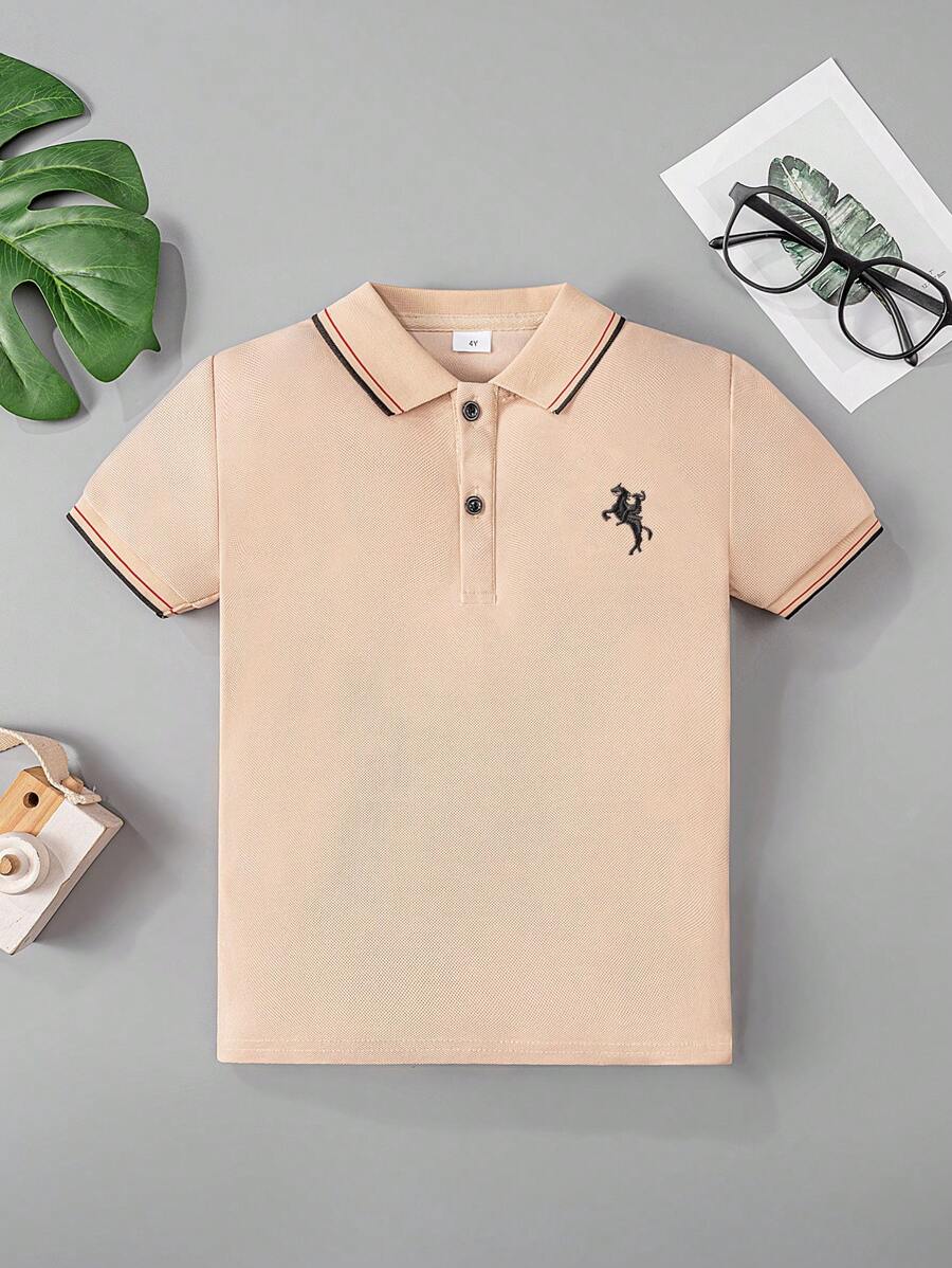 Jungen & Kinder Poloshirt mit Kontrastbesatz Kurzarm