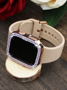 Milk Tea Color Strap + Rose Gold Case