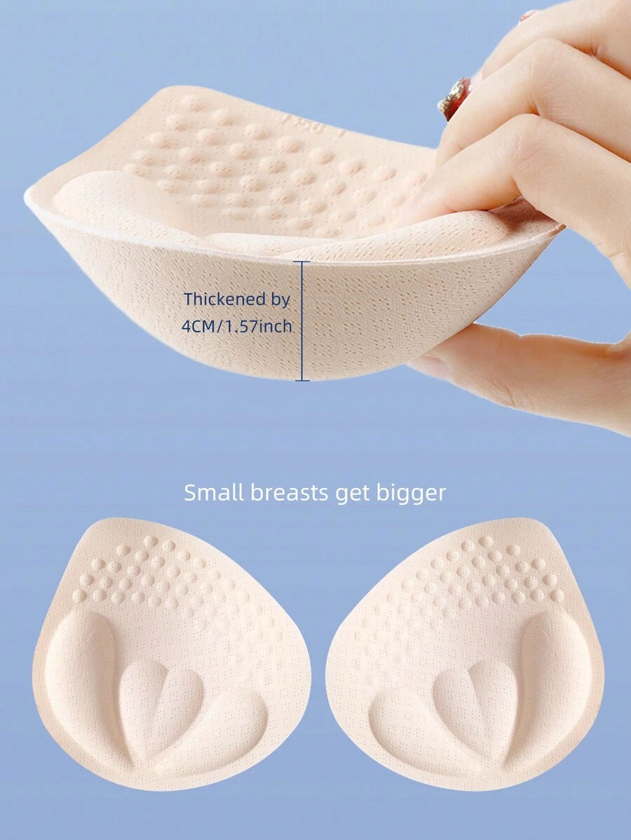 1pair Thickened 4cm Underwear Cup, Small Breast Padding, Removable And Washable Push-Up Breast Pad Inserts To Increase Padding, Underwear And Bra Accessories