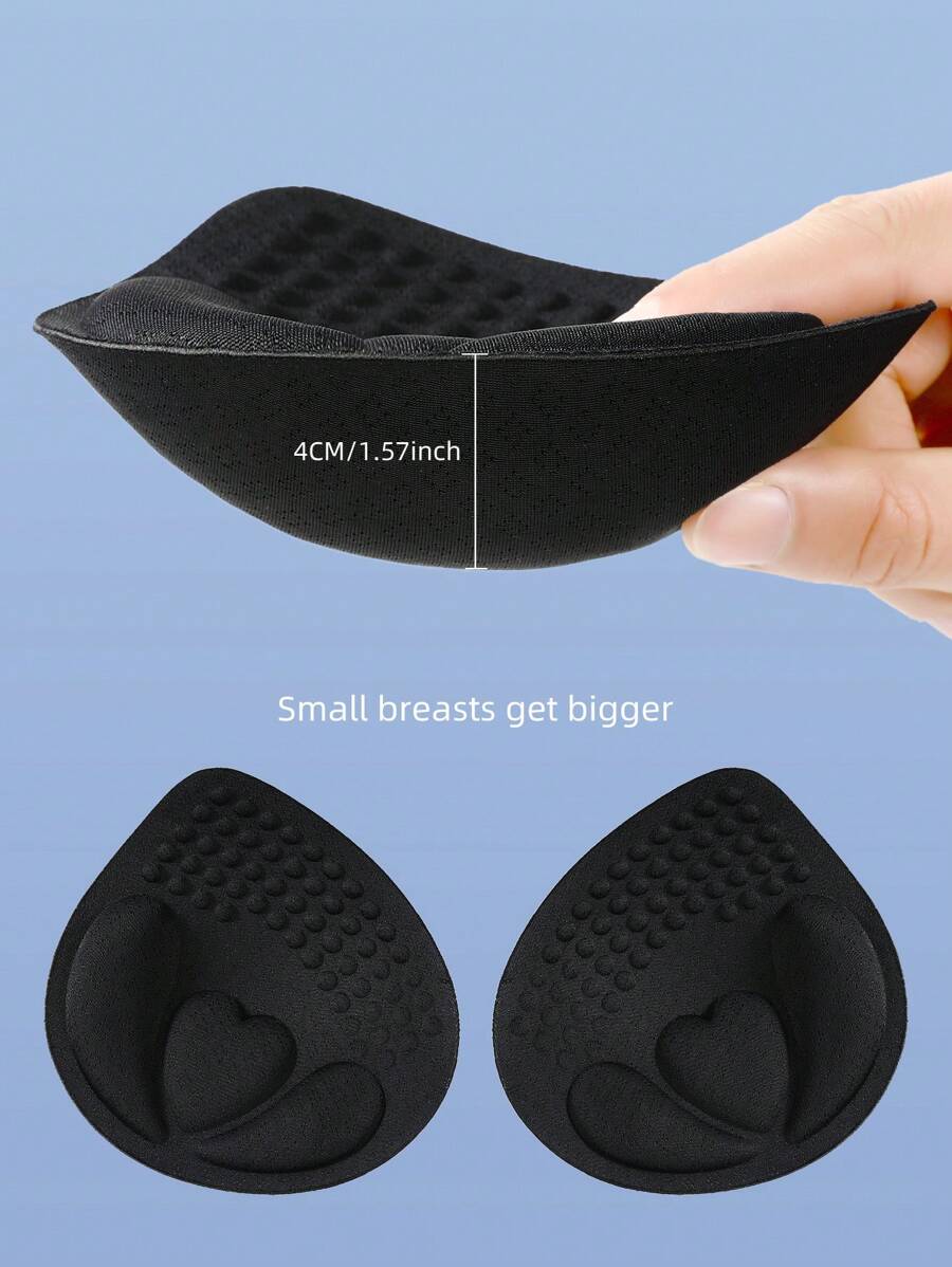 1pair Thickened 4cm Underwear Cup, Small Breast Padding, Removable And Washable Push-Up Breast Pad Inserts To Increase Padding, Underwear And Bra Accessories