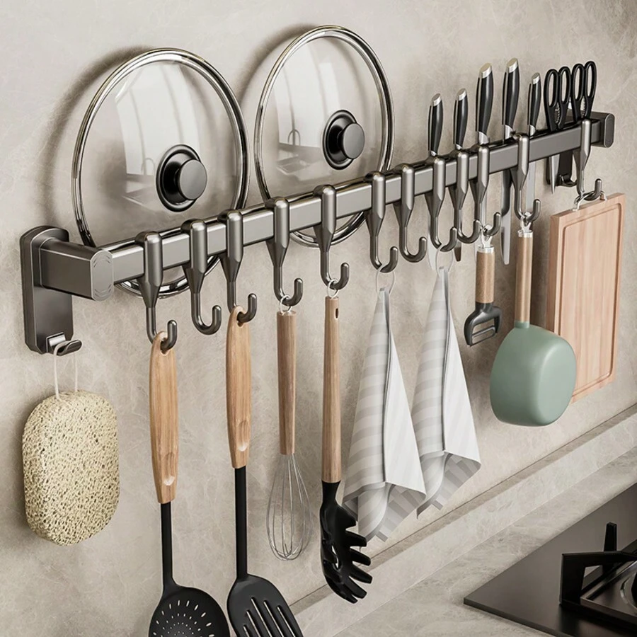 1 Piece Tool For Home Decoration Bathroom Hook No-Drill Hanging Rod Shovel Hanger Row Hook Multifunctional Wall-Mounted Storage Knife Holder