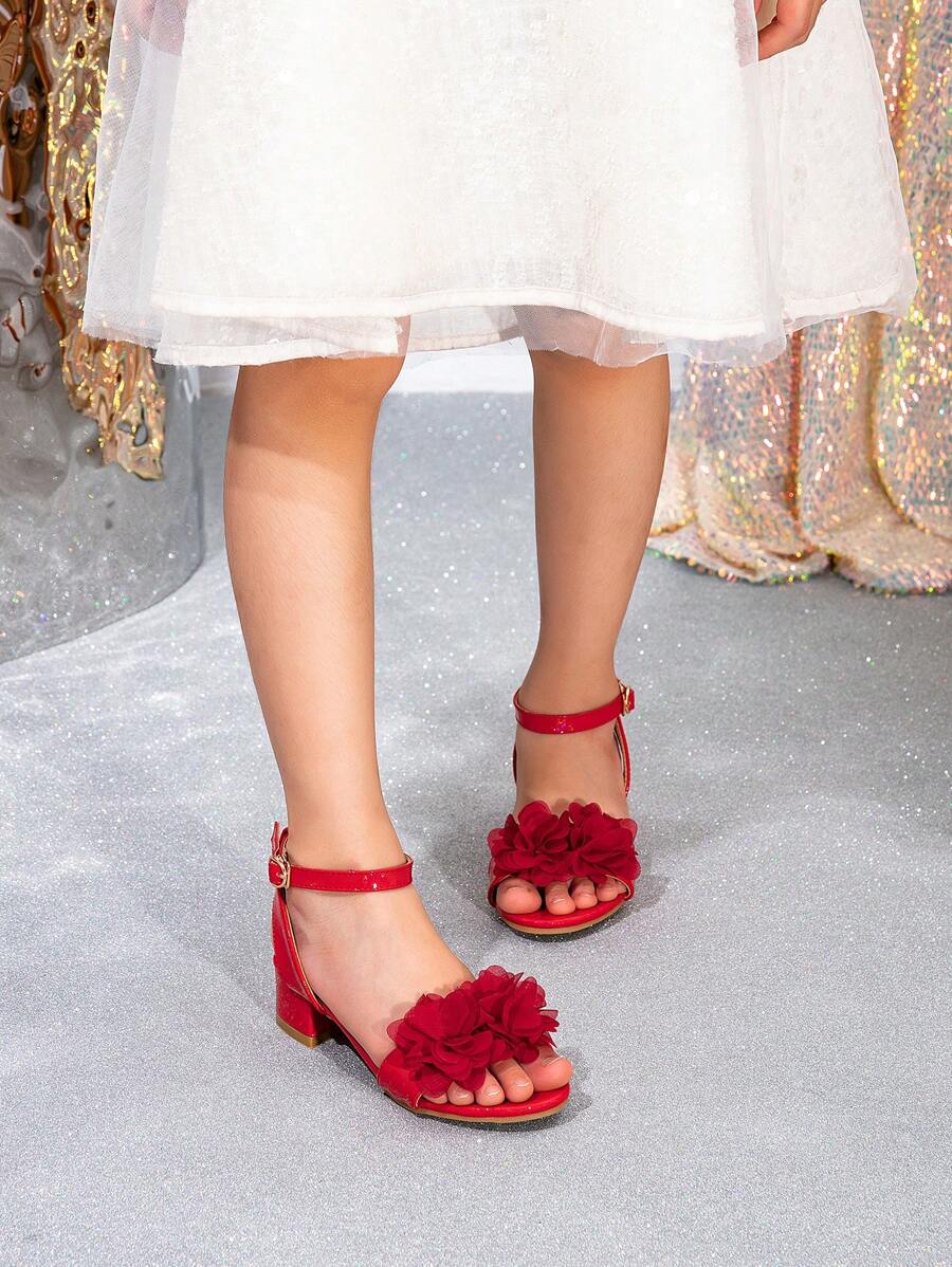 1 paire de sandales à talons hauts de luxe, à la mode, élégantes et polyvalentes pour les filles