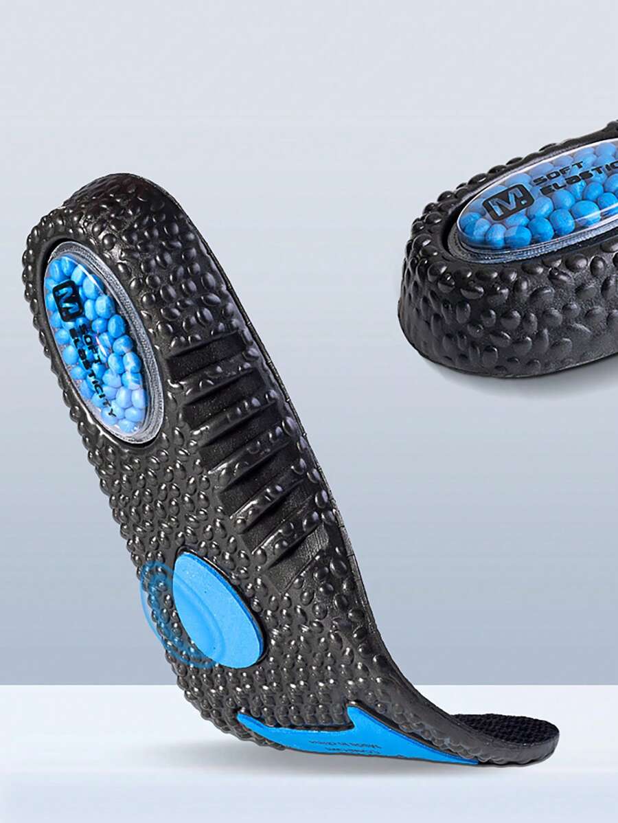 1 Pair High-Elastic Men's Running Shoe Insoles, Wear-Resistant Full-Length Shoe Accessories Suitable For Sports And Casual Shoes