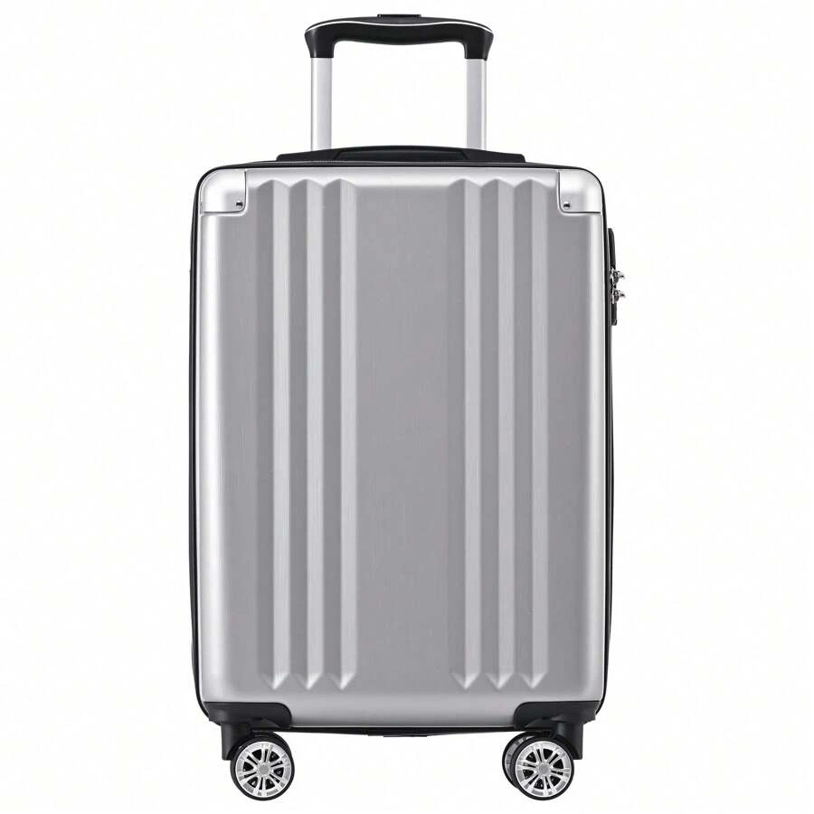 Sweiko Valise à coque rigide, valise à roulettes, valise de voyage, bagage à main 4 roues, matériau ABS, serrure douanière TSA, 56,5*37,5*22,5, rose