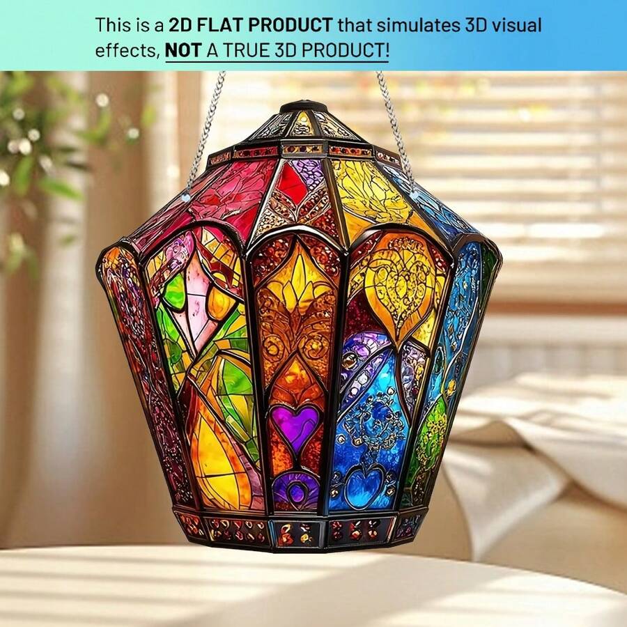 1 stuk klassieke geometrische lantaarn hangende ornament 2D geschilderd acryl huisdecoratie muur deur en raam hangende kunst ideale dagelijkse kantooraccessoires slaapzaaldecoratie gepersonaliseerde geschenken interessante geschenken voor koppels en vrienden creatieve tuindecoraties, woondecoratie, kamerdecoratie, muurdecoratie verjaardag afstuderen schooldecoratie schoolverrassing terug naar school