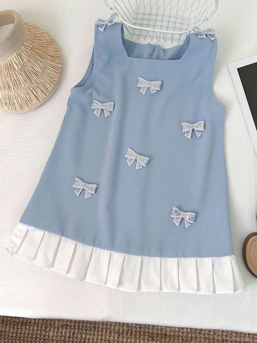 Rochie de Petrecere Printesa Fete, Cadou Elegant pentru Ziua de nastere, Decor Bowknot Rochie Printesa Pentru Fete, Vacanta De Vara