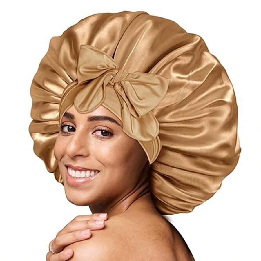 Gorro de noche de satén de lujo para la protección del cabello - Vestimenta de noche anti-frizz y cómoda, con diseño ajustable, para verano y vacaciones